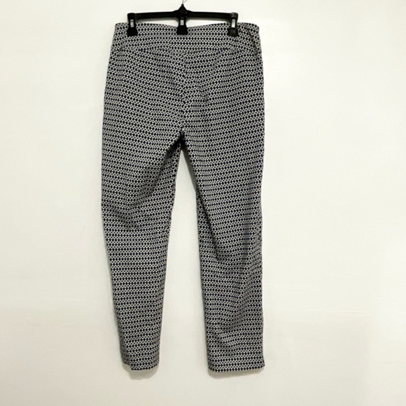 VALERIE STEVENS Navy Geometric Stretch Ankle Pants Size 10 - Picture 3 of 6
